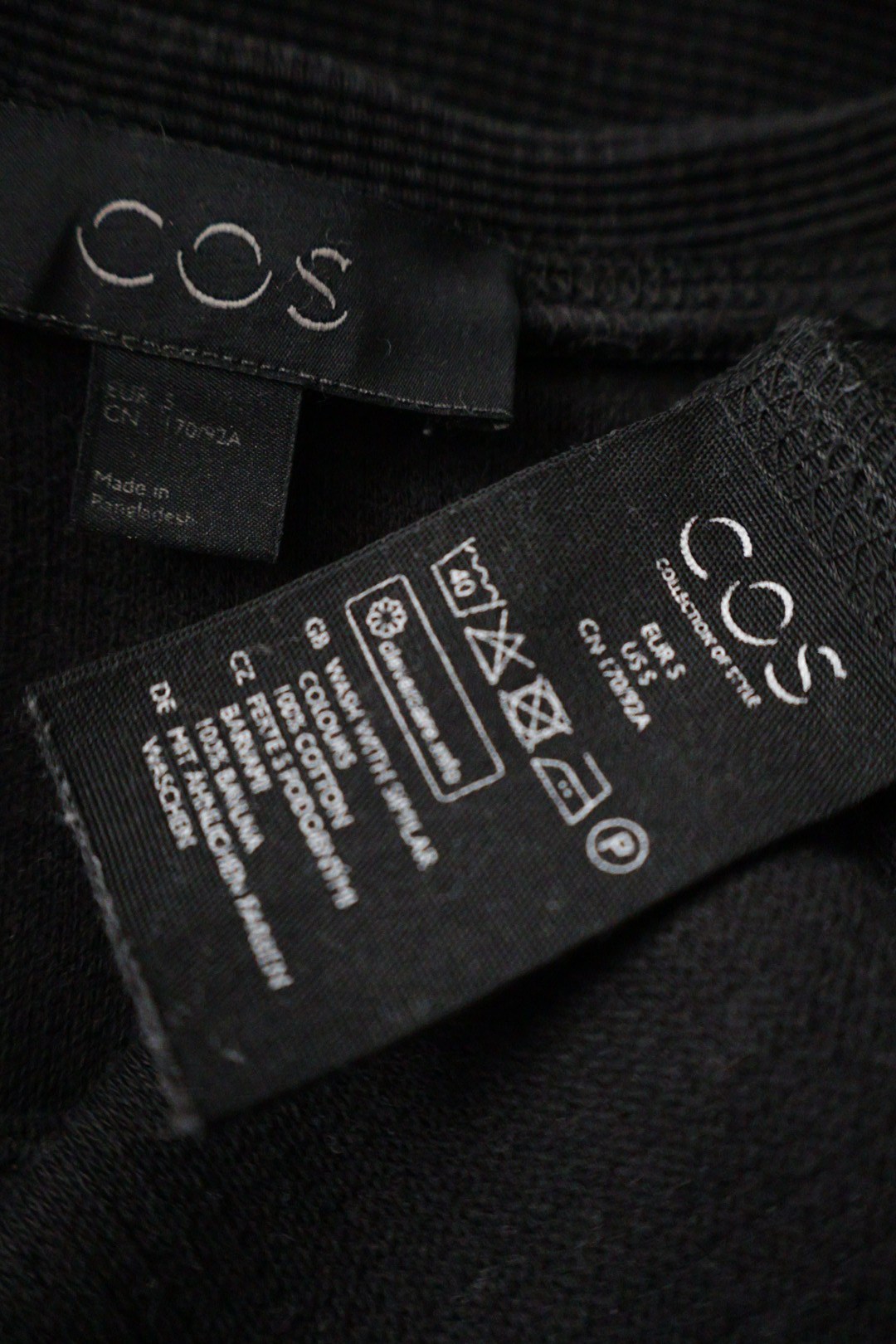 COS – bluză – etichetă – second-hand premium