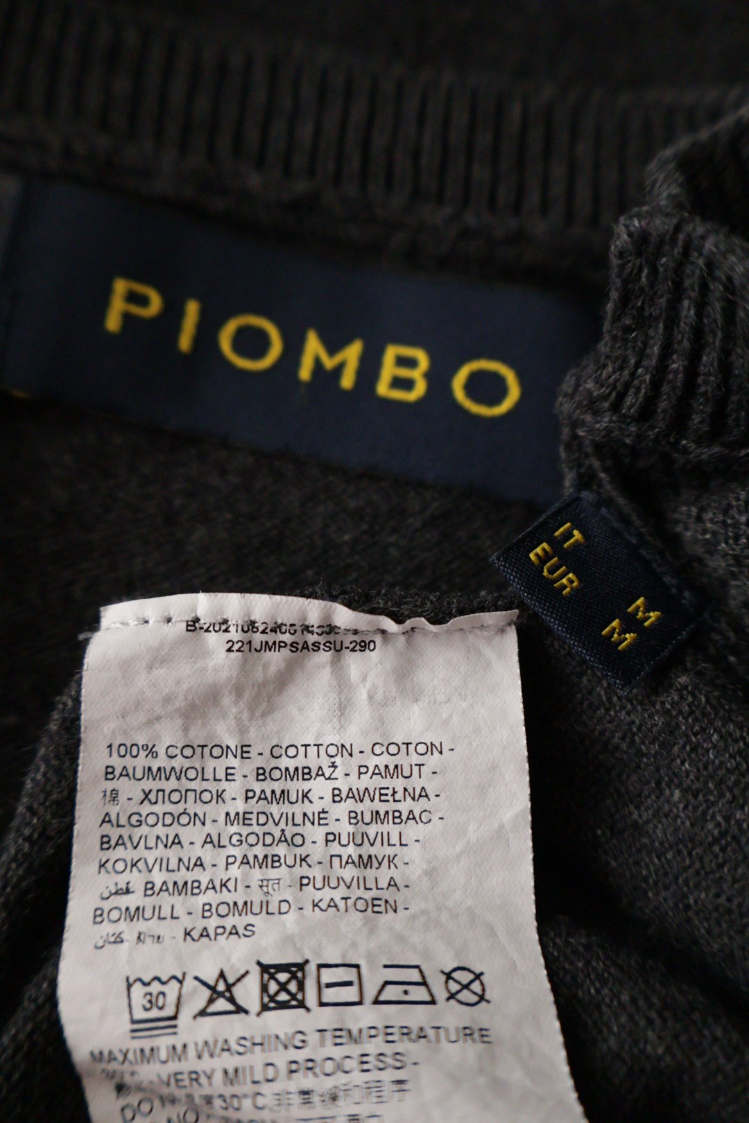 PIOMBO – pulover – etichetă – second-hand premium